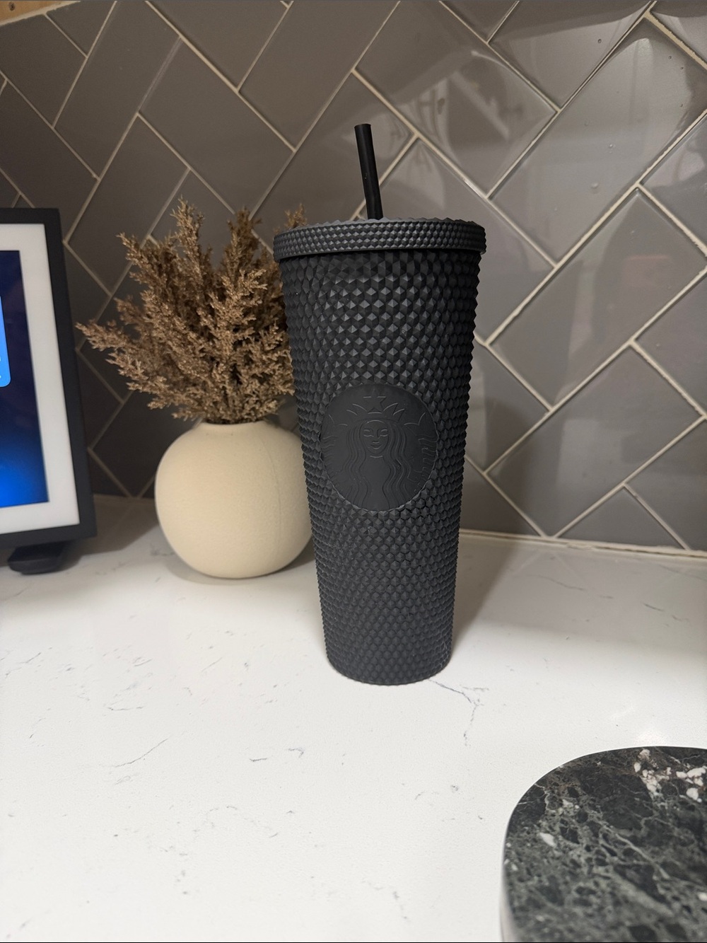 Discontinued - Starbucks Black Studded Tumbler with Straw